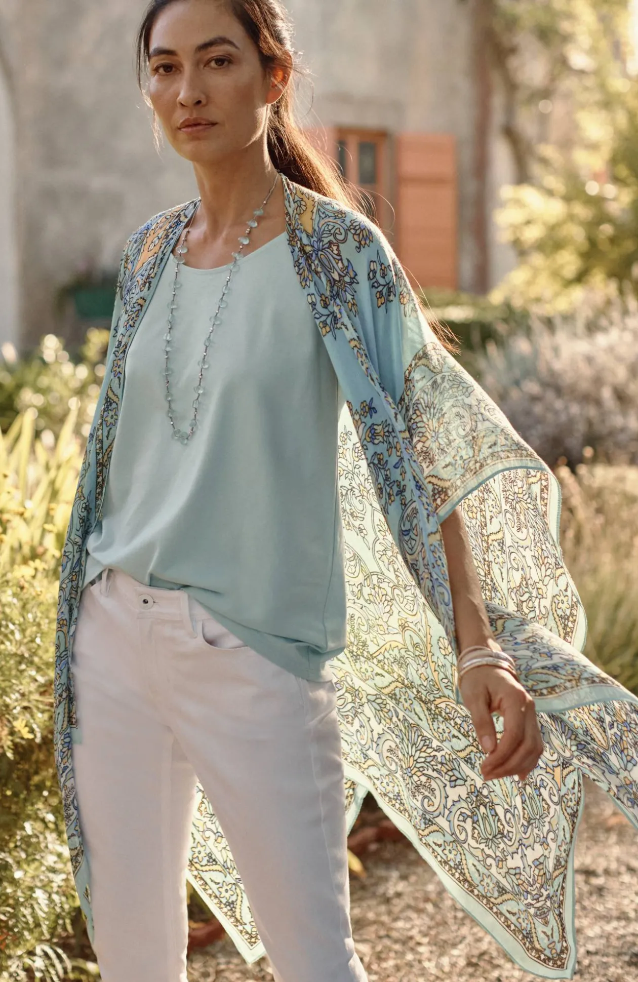 Airy Paisley Ruana