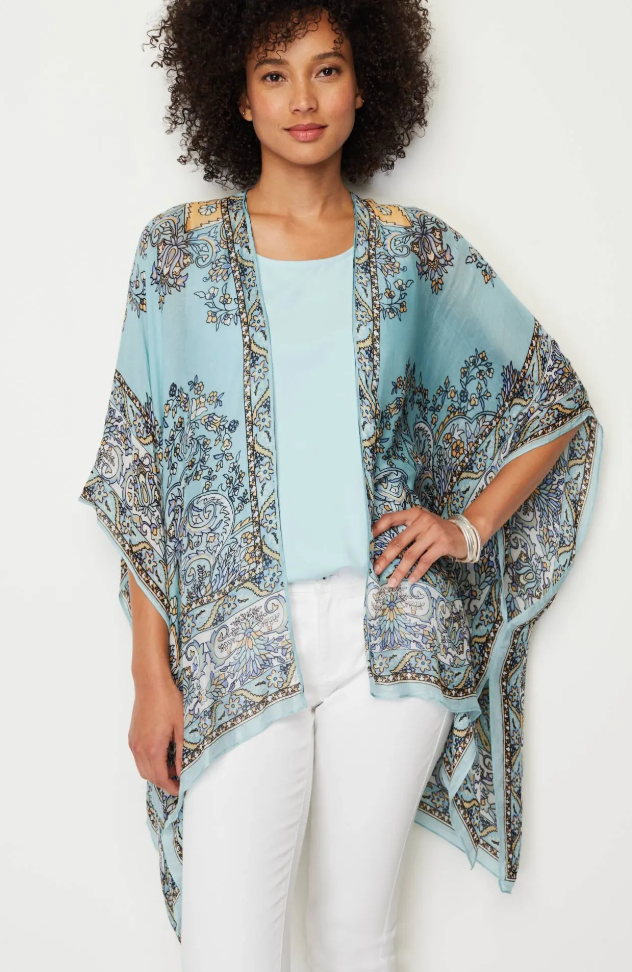 Airy Paisley Ruana