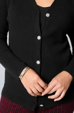 Bejeweled Textured Cardi