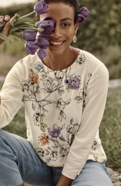 Botanical Gardens Embroidered Top