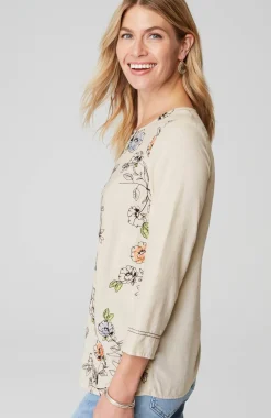 Botanical Gardens Embroidered Top