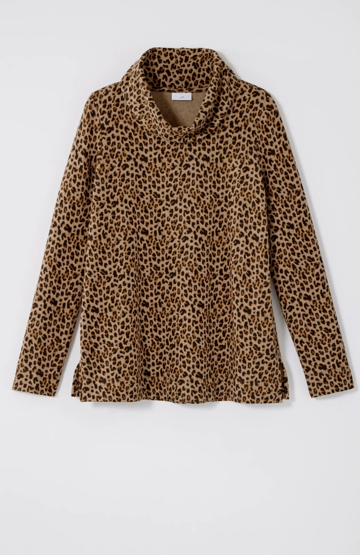 Brushed-Fleece Cowl-Neck Knit Top