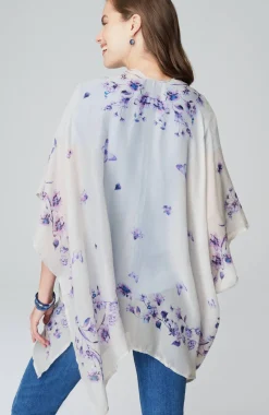 Butterfly-Printed Ruana