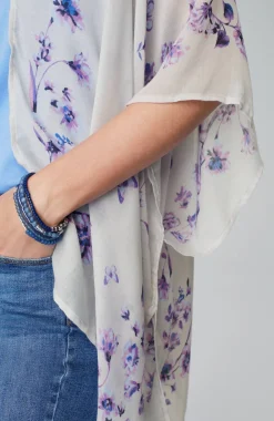 Butterfly-Printed Ruana