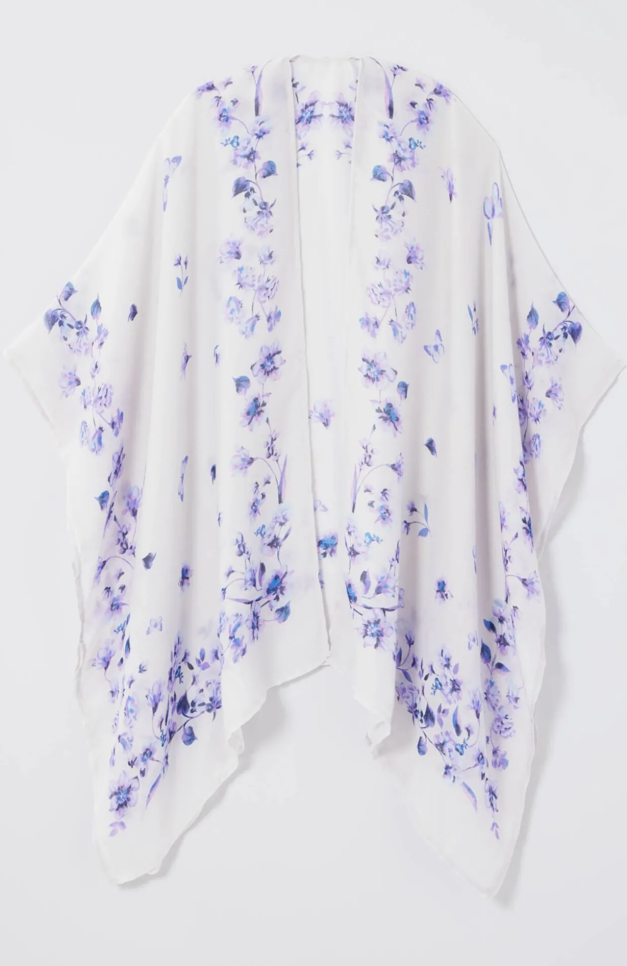 Butterfly-Printed Ruana