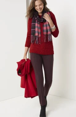 Buttoned-Shoulder Pullover Sweater