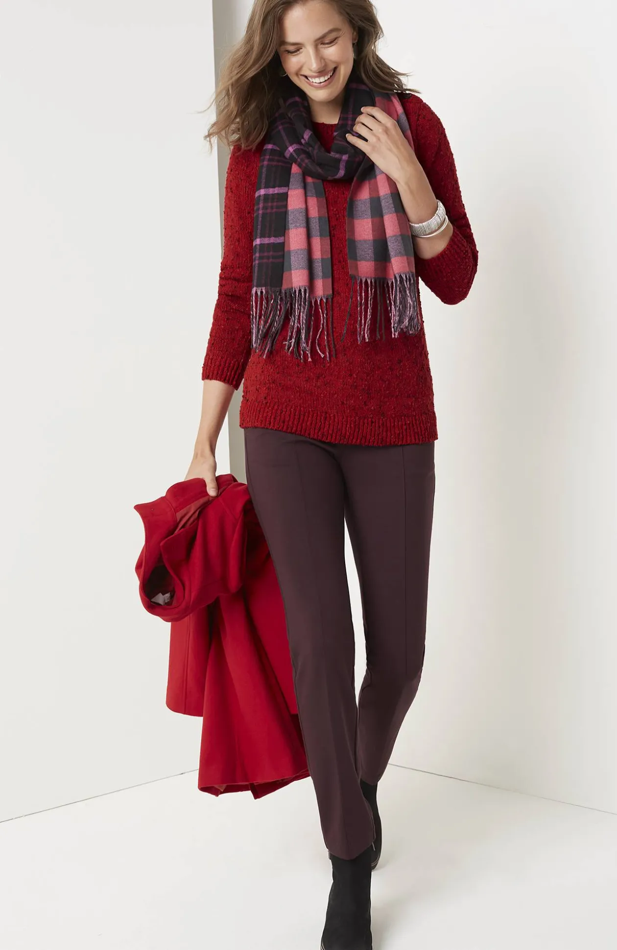 Buttoned-Shoulder Pullover Sweater