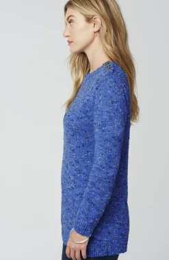 Buttoned-Shoulder Pullover Sweater