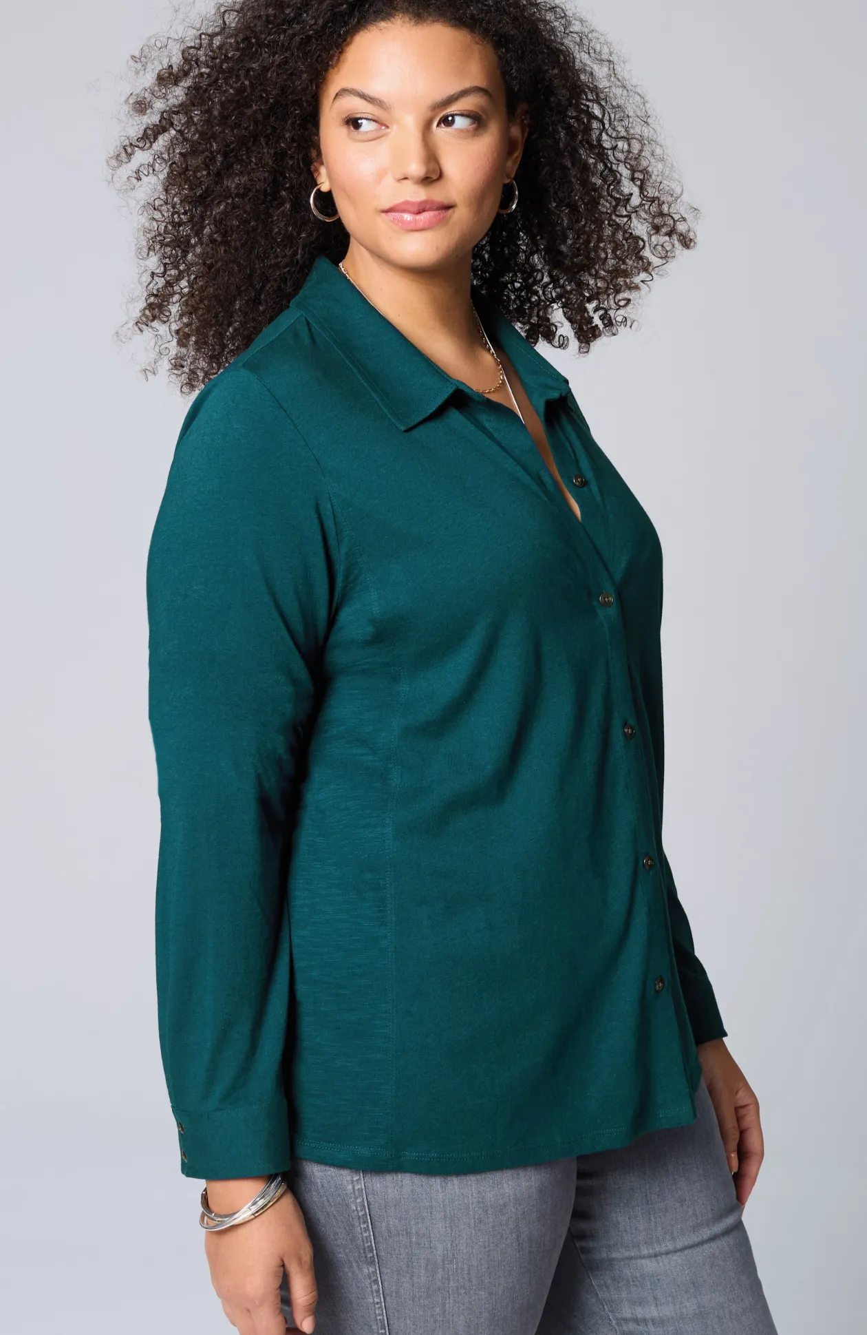 Button-Front Knit Shirt