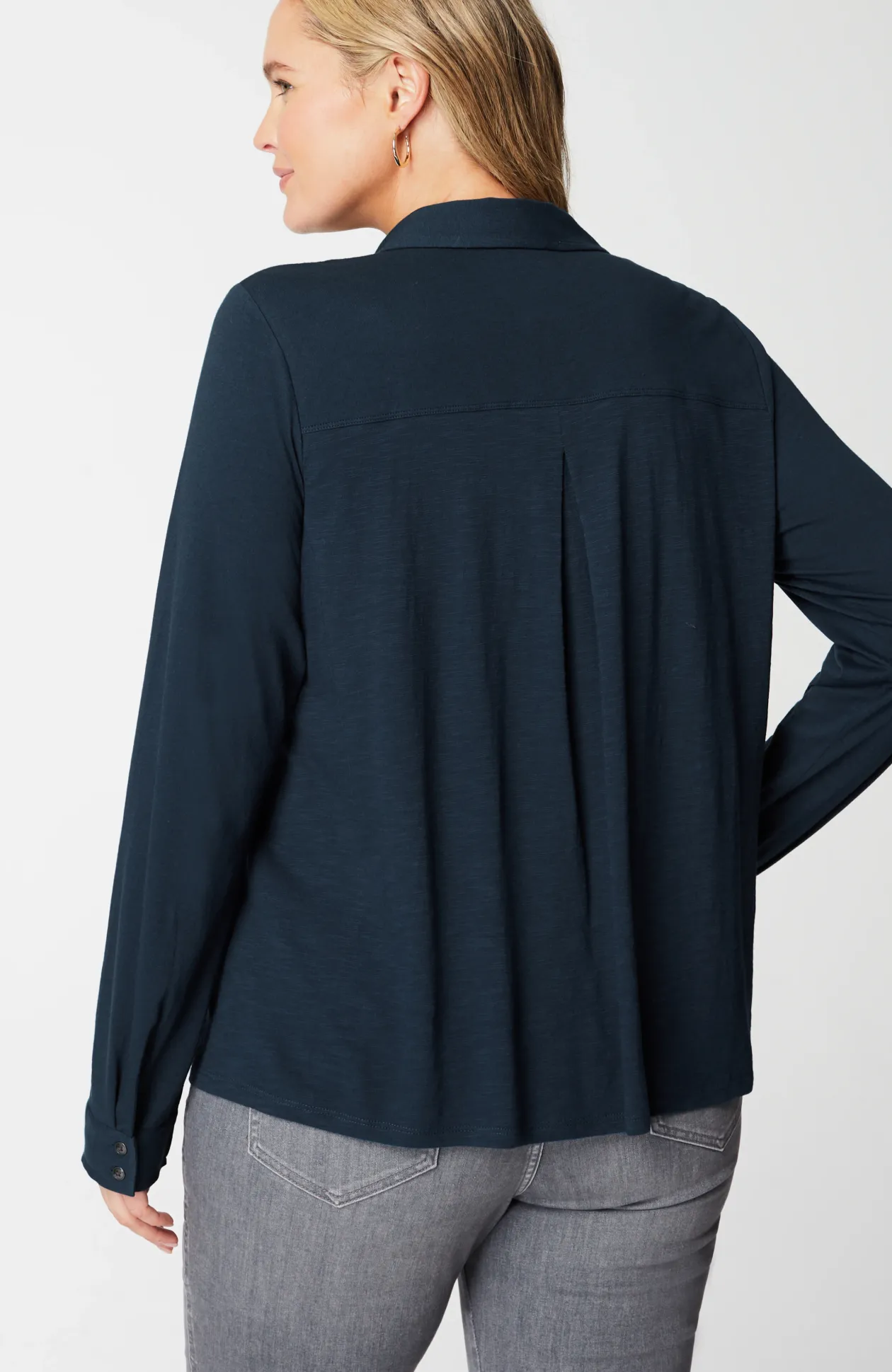 Button-Front Knit Shirt