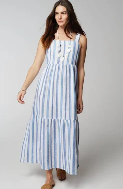 Cabana-Striped Midi Dress