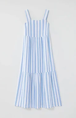 Cabana-Striped Midi Dress