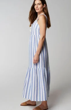 Cabana-Striped Midi Dress