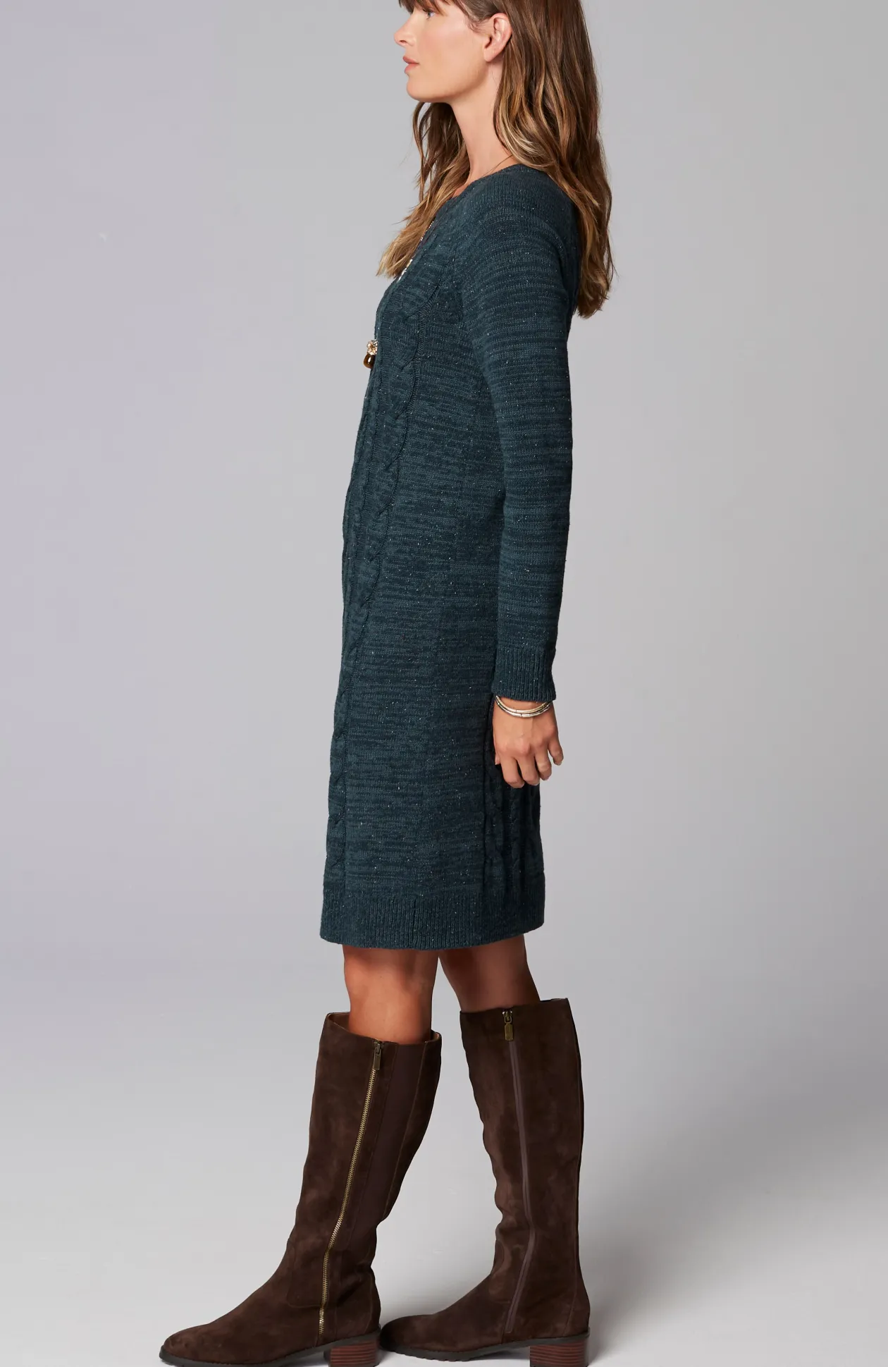 Cabled Sweater Dress