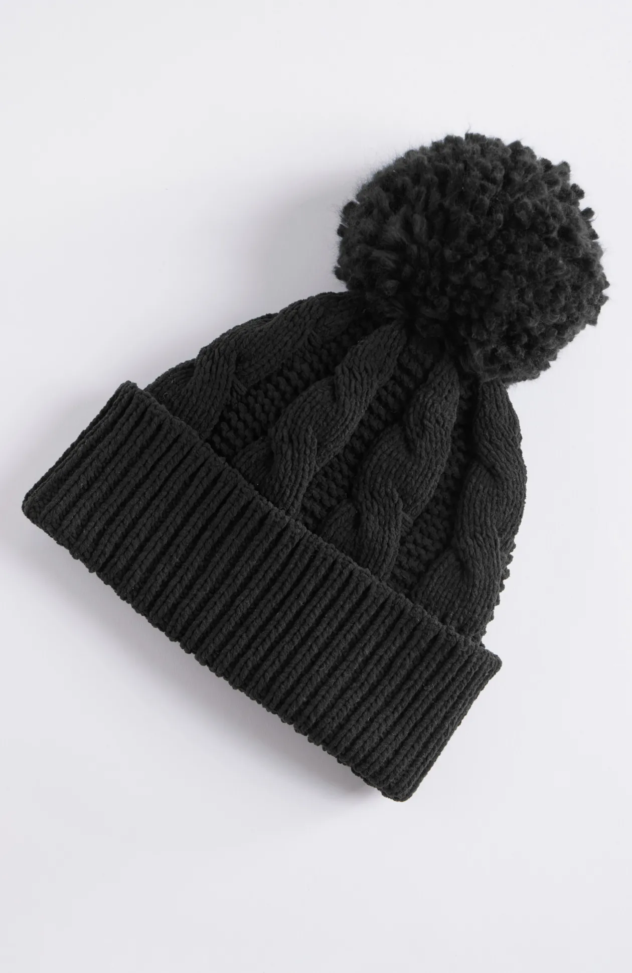 Cable-Knit Chenille Hat