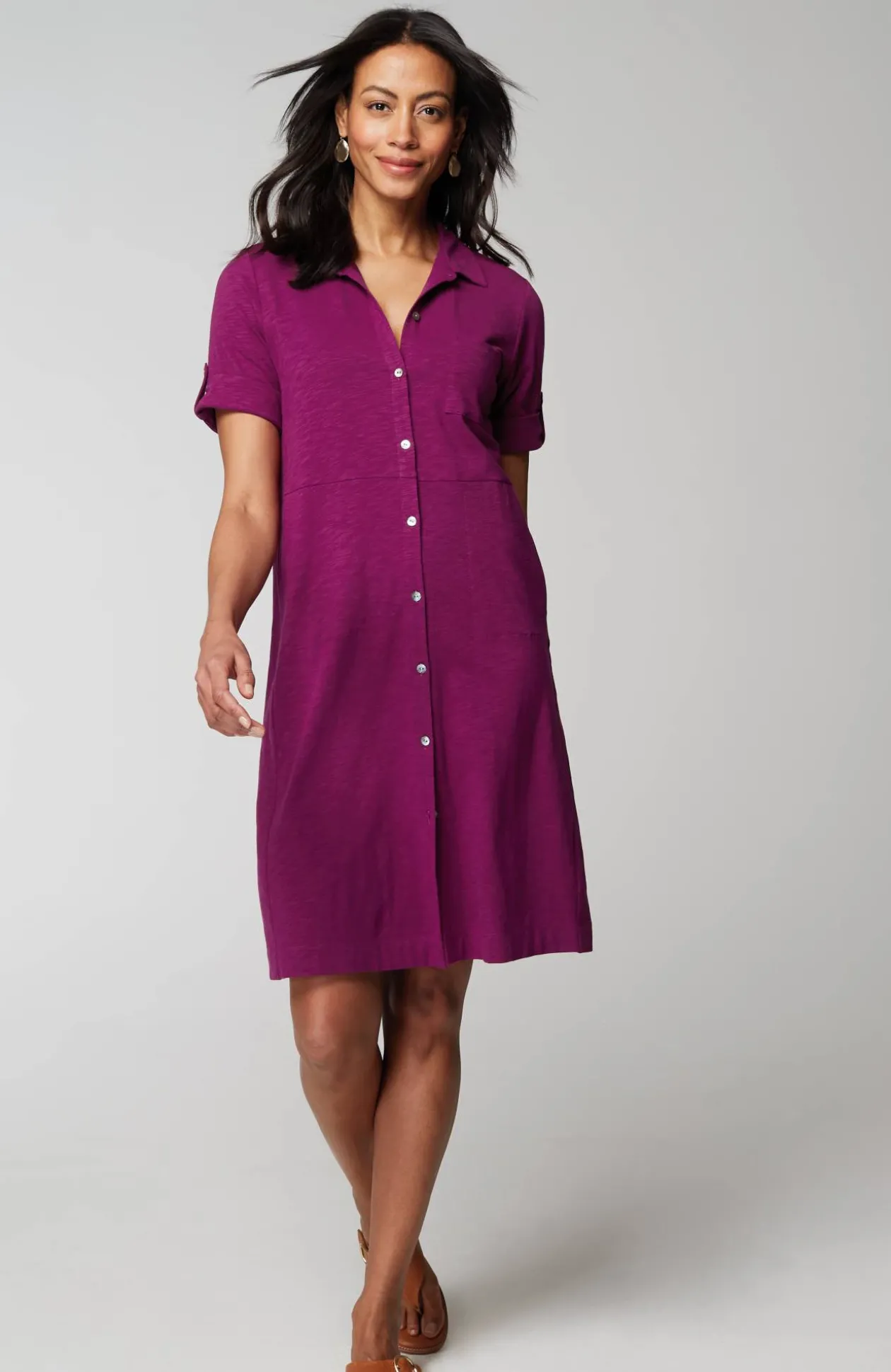 Classic Cotton-Slub Shirtdress