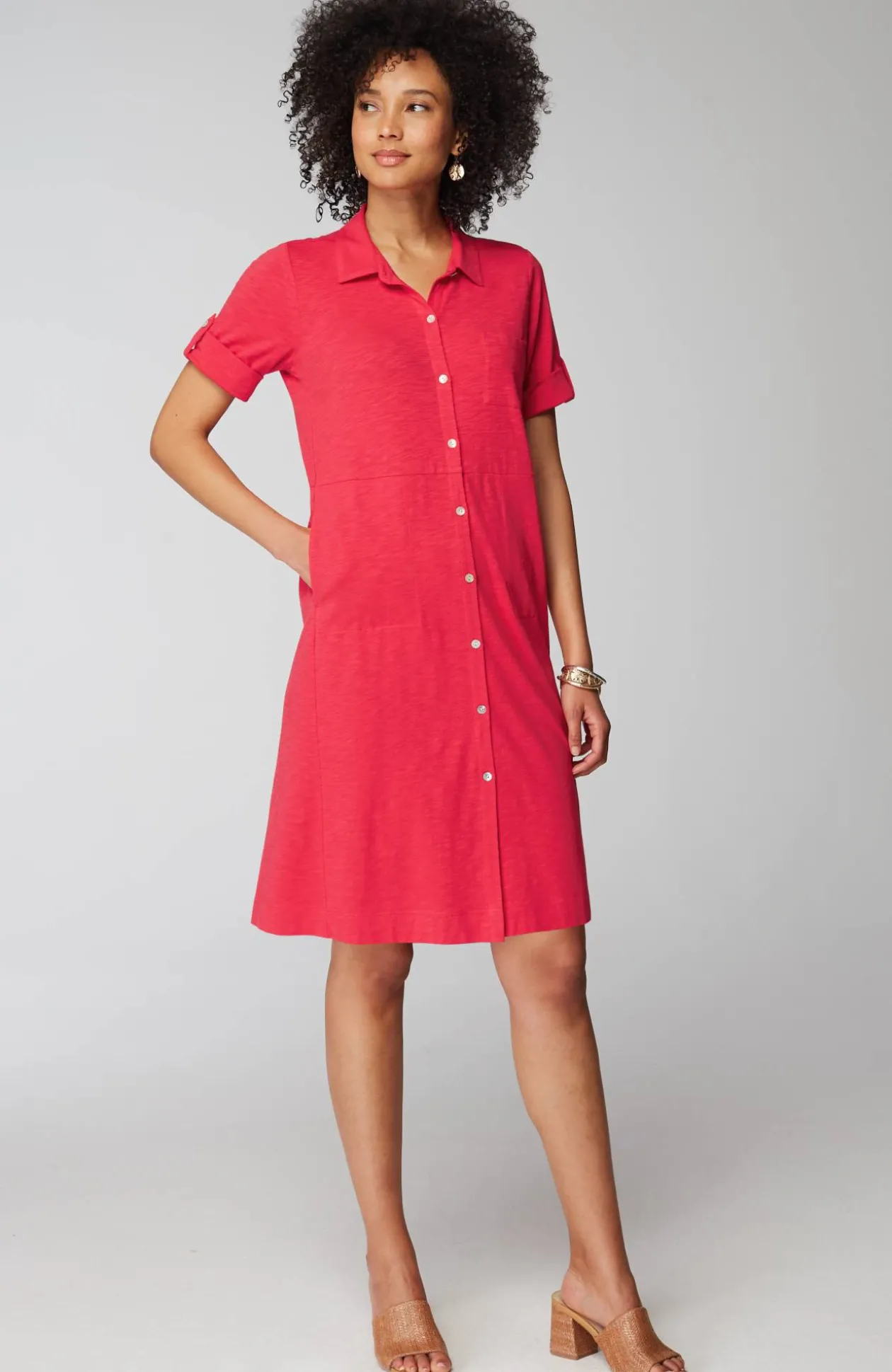 Classic Cotton-Slub Shirtdress