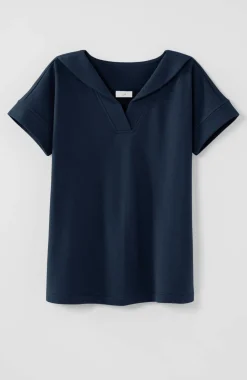 Collared Short-Sleeve Sweatshirt