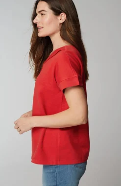 Collared Short-Sleeve Sweatshirt