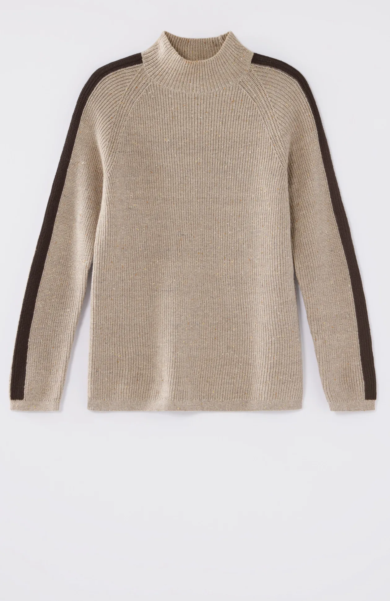 Contrasting-Stripe Ribbed Sweater