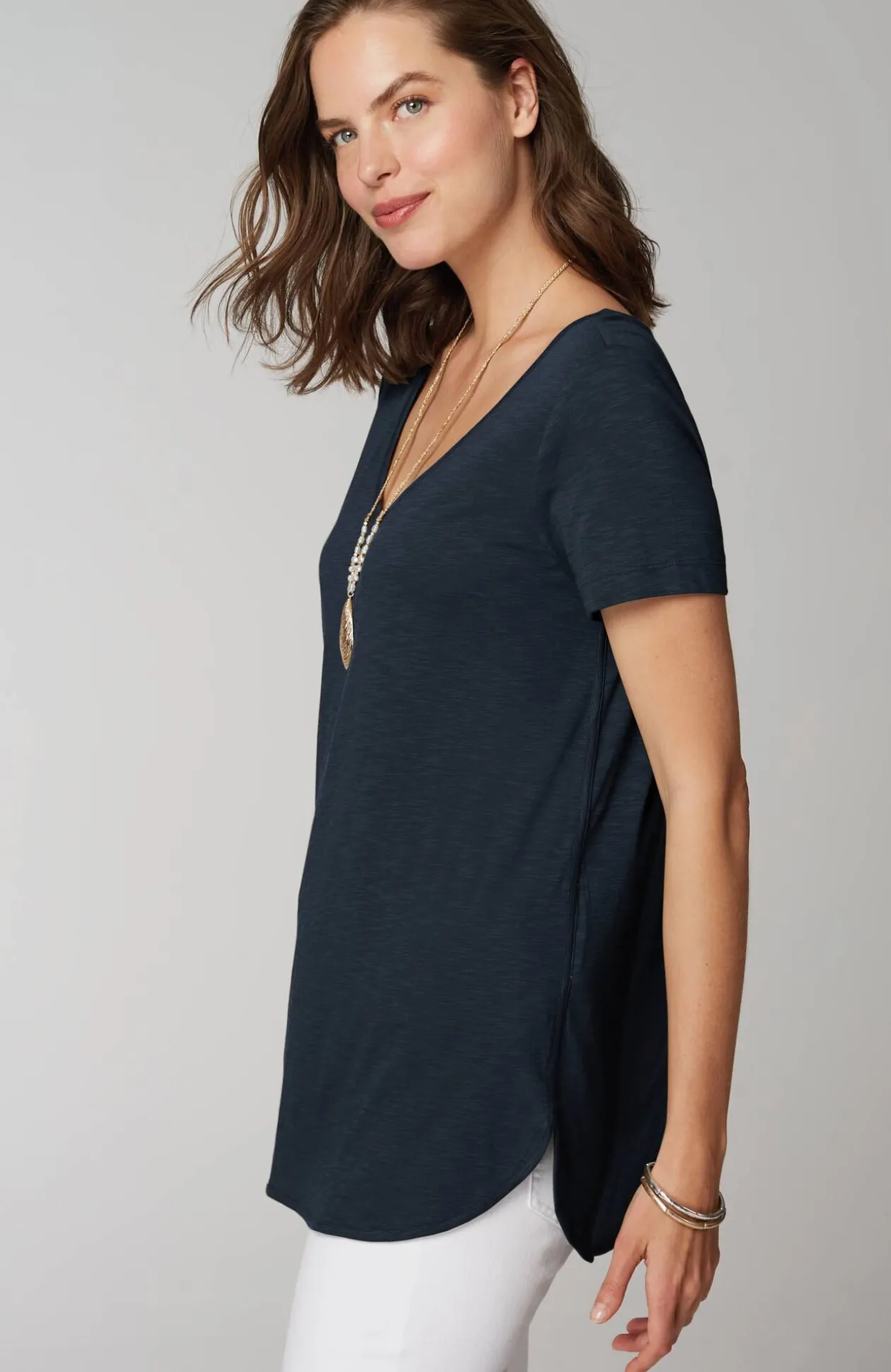 Cotton And Tencel™ Modal Shirttail Tunic