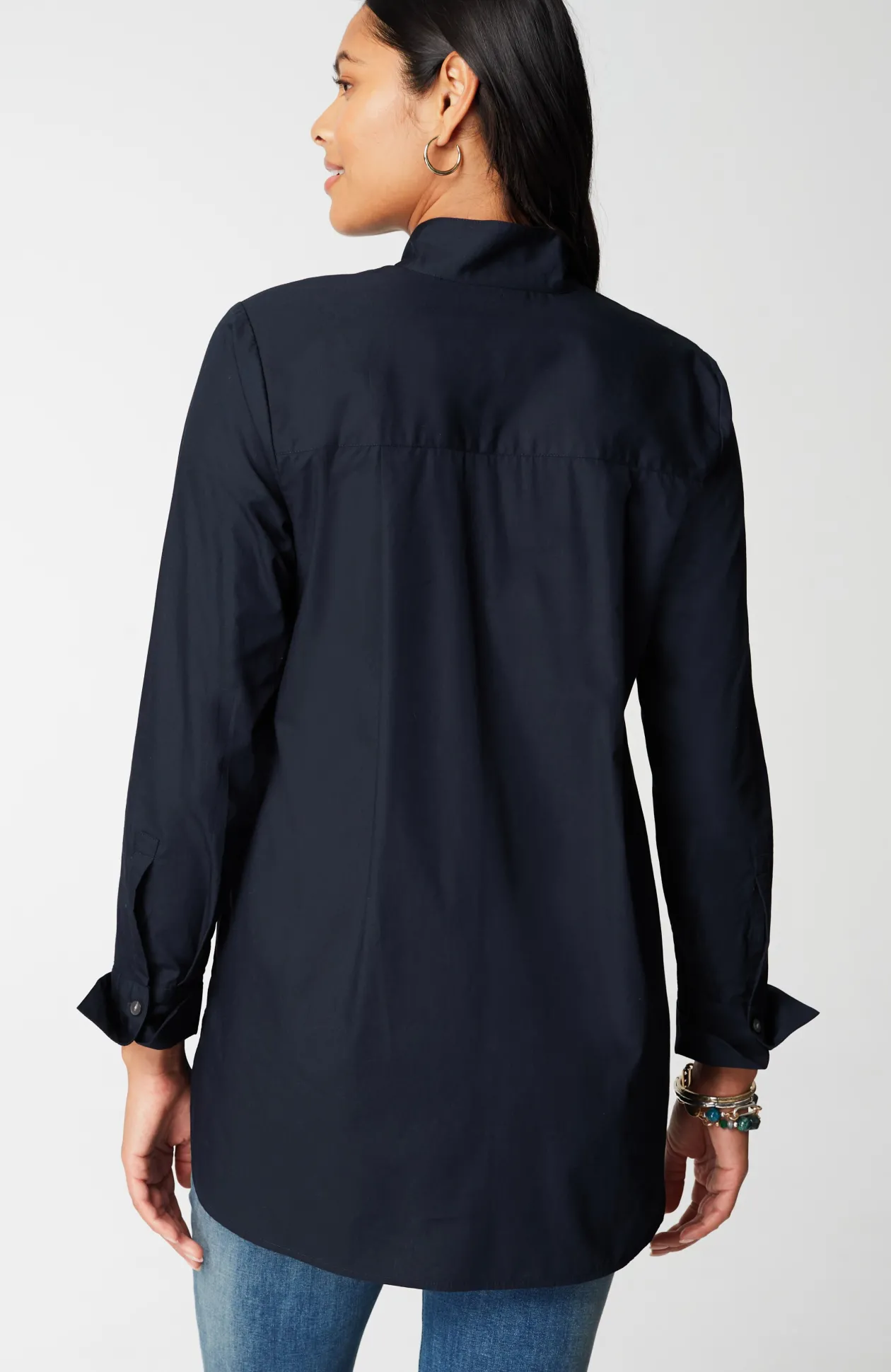 Cotton Stand-Collar Tunic