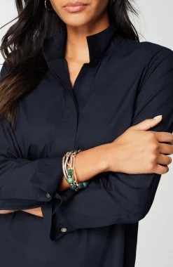 Cotton Stand-Collar Tunic
