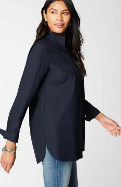 Cotton Stand-Collar Tunic