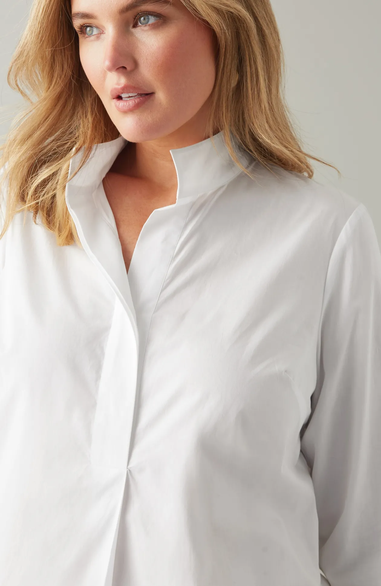 Cotton Stand-Collar Tunic