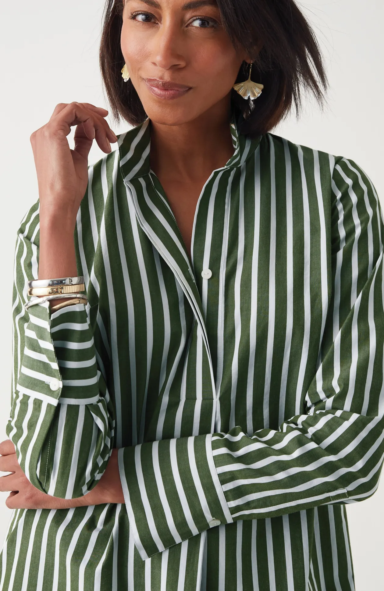 Cotton Stand-Collar Tunic