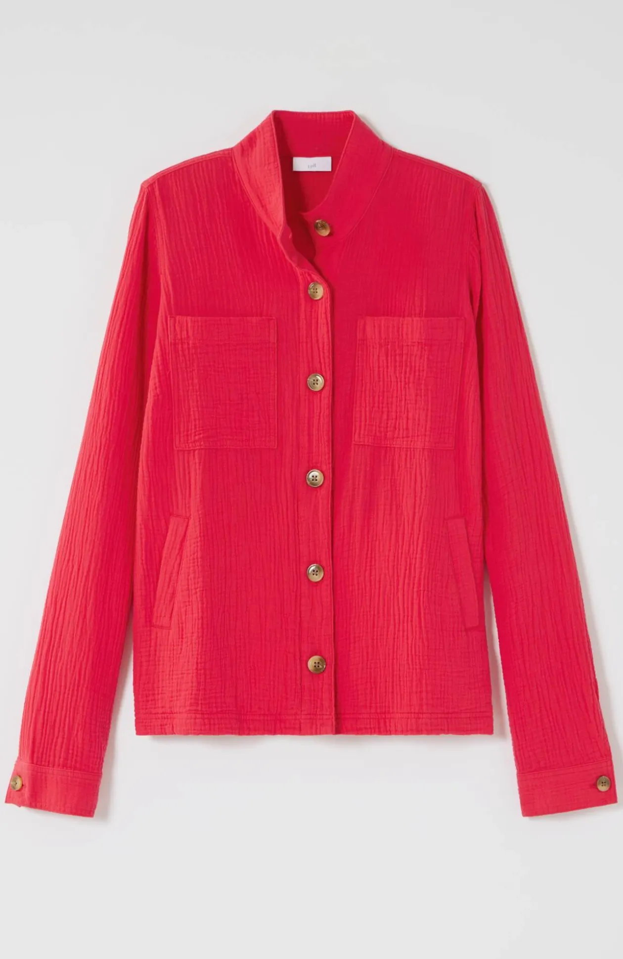 Cotton-Gauze Button-Front Jacket