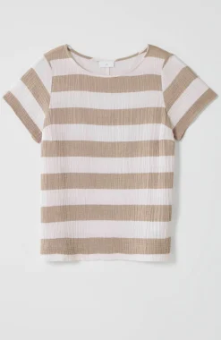 Cotton-Gauze Cap-Sleeve Top