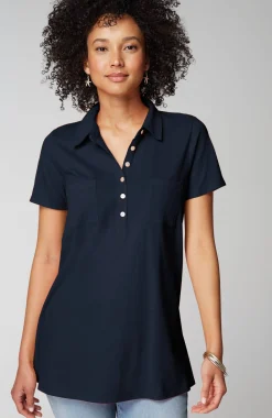 Cotton-Gauze Mixed-Media Tunic