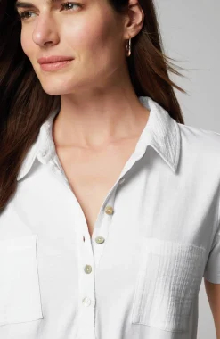 Cotton-Gauze Mixed-Media Tunic