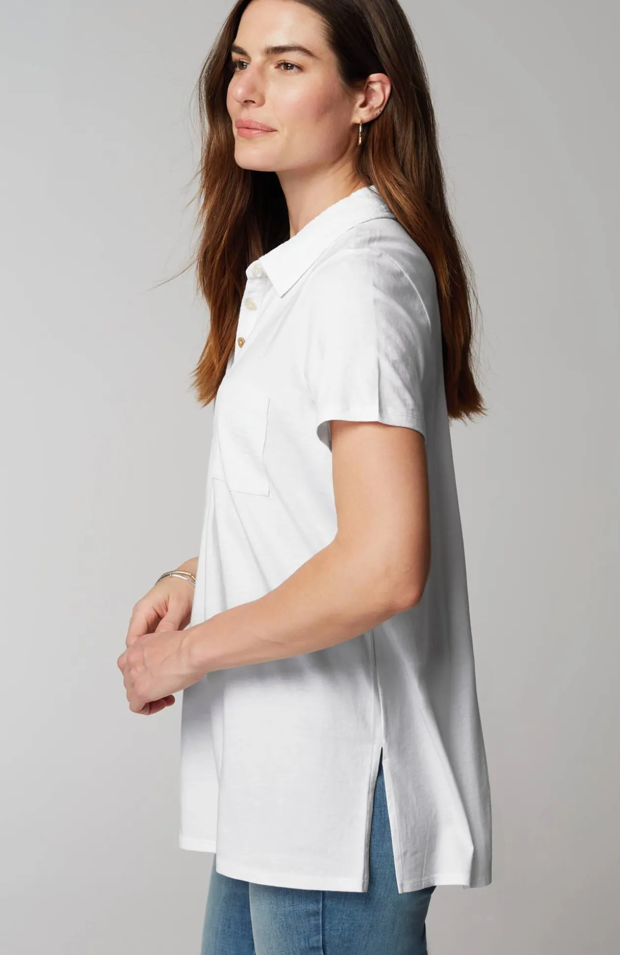 Cotton-Gauze Mixed-Media Tunic