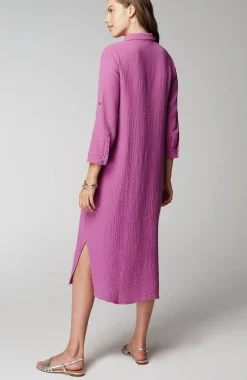 Cotton-Gauze One-Pocket Shirtdress
