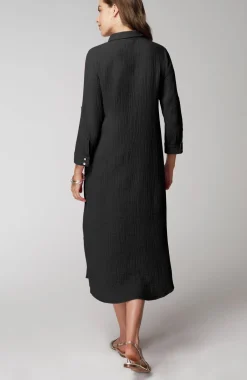 Cotton-Gauze One-Pocket Shirtdress