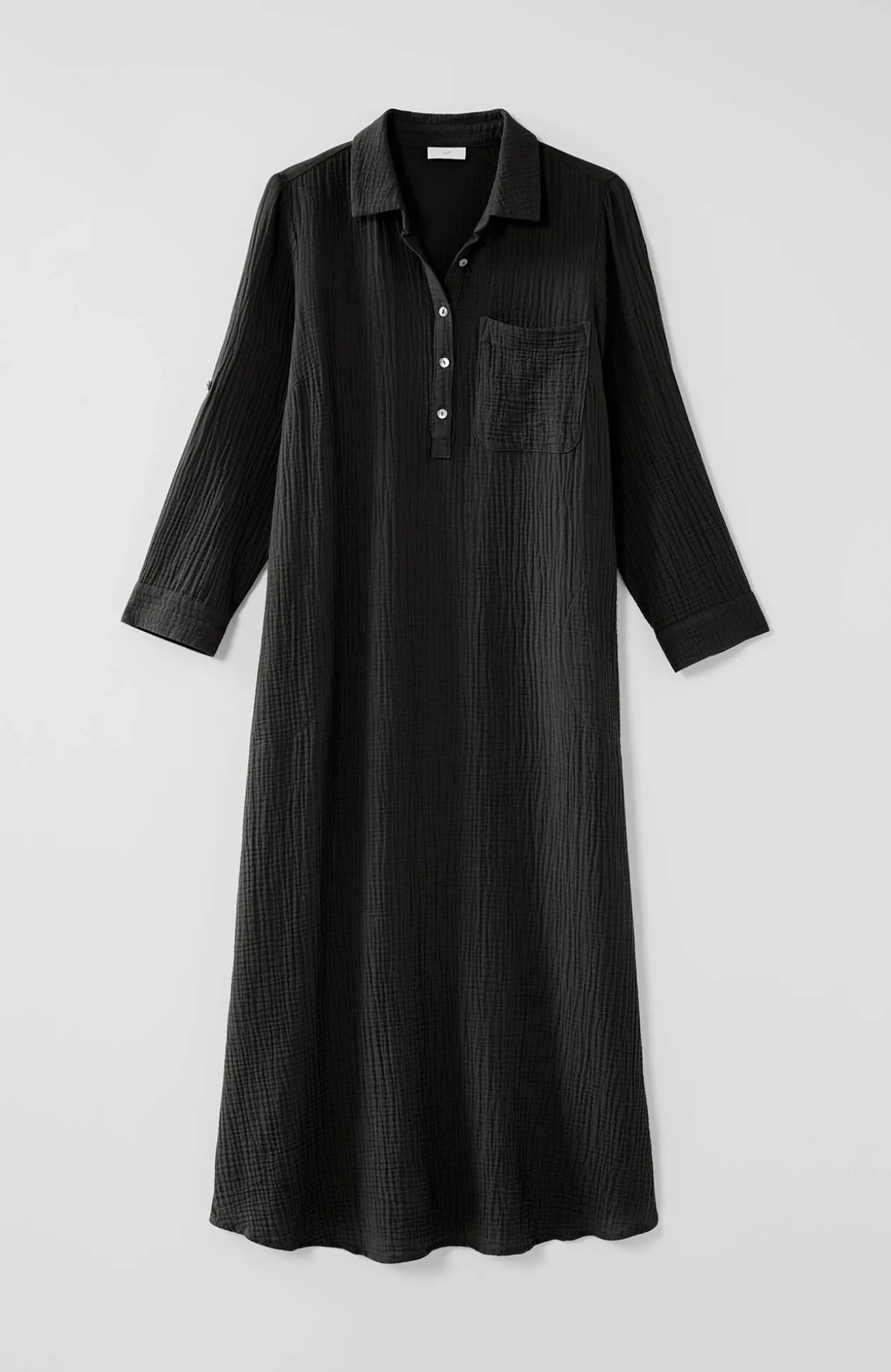 Cotton-Gauze One-Pocket Shirtdress