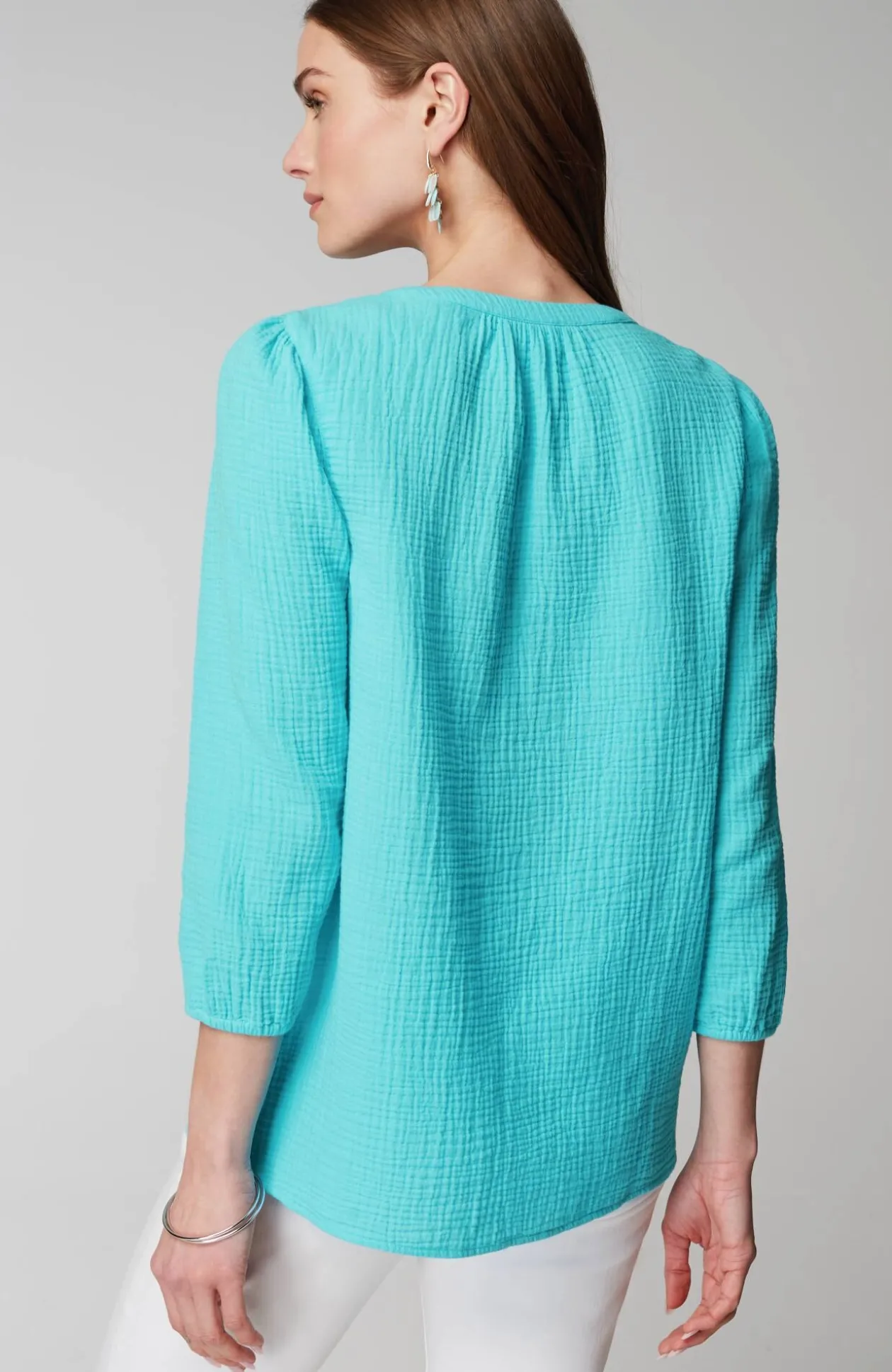 Cotton-Gauze Popover Top