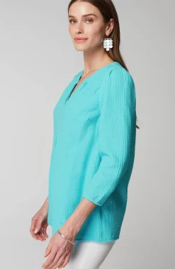 Cotton-Gauze Popover Top
