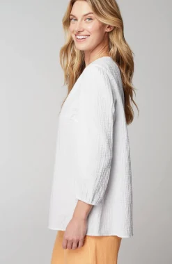Cotton-Gauze Popover Top