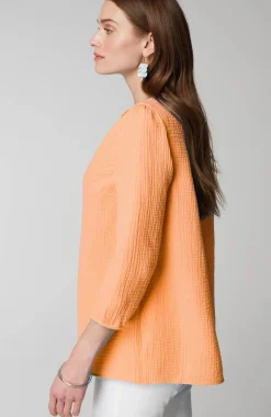 Cotton-Gauze Popover Top