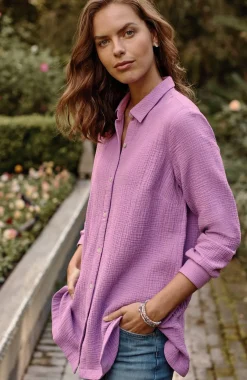 Cotton-Gauze Split-Hem Tunic