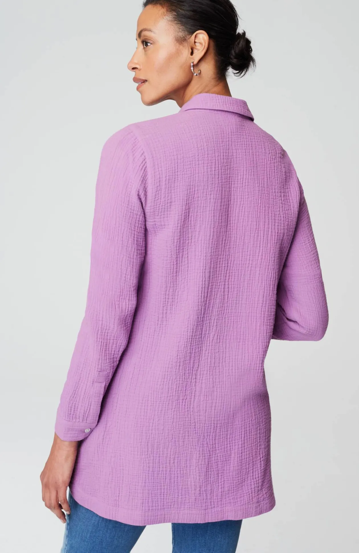 Cotton-Gauze Split-Hem Tunic