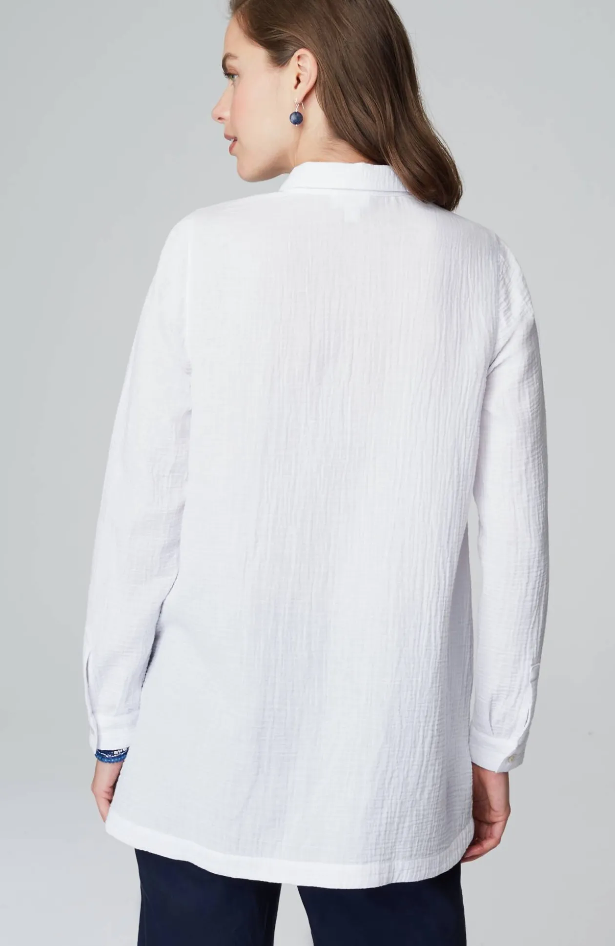 Cotton-Gauze Split-Hem Tunic