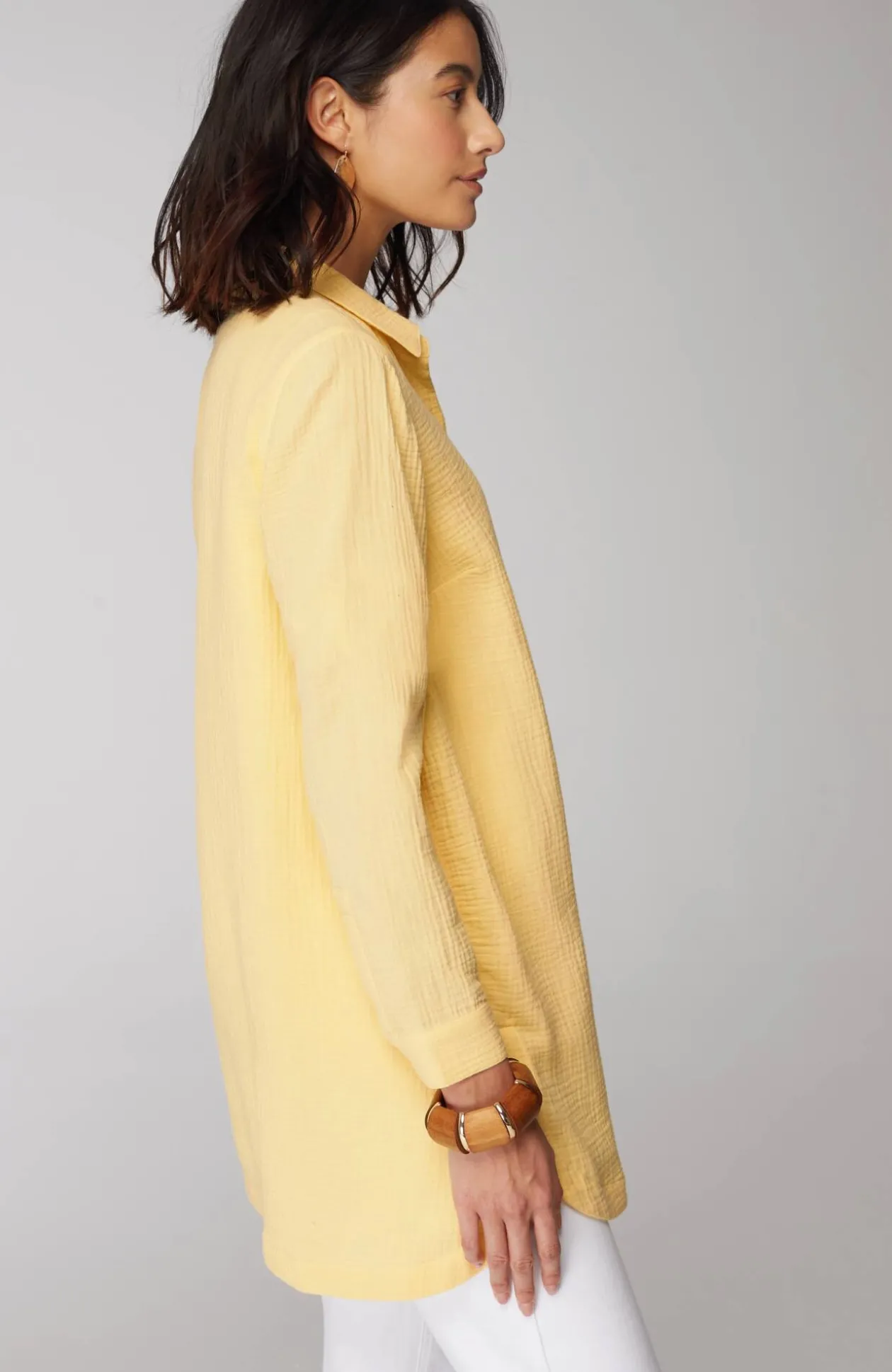Cotton-Gauze Split-Hem Tunic