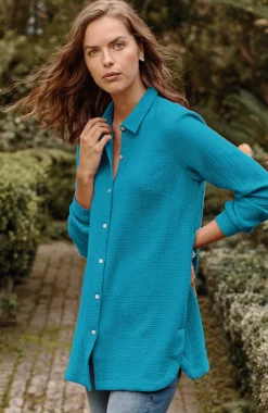 Cotton-Gauze Split-Hem Tunic