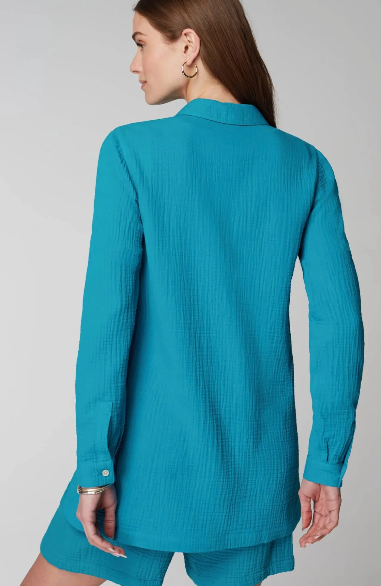 Cotton-Gauze Split-Hem Tunic