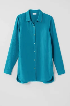 Cotton-Gauze Split-Hem Tunic