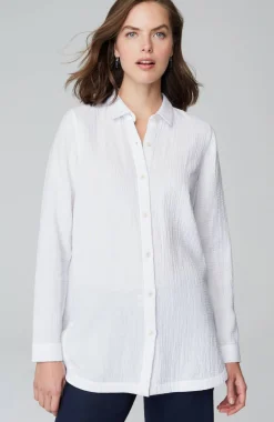 Cotton-Gauze Split-Hem Tunic